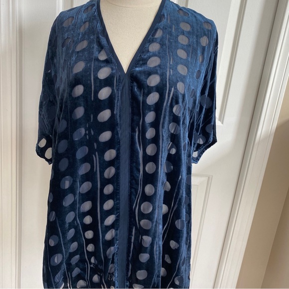 Cabi gorgeous velvet blue tunic size XL - Picture 3 of 8